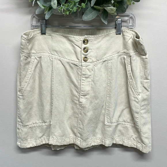 Aerie Twill V Skirt Linen Blend XL - Picture 1 of 13